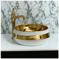 Toyo 266 White & Golden Wash Basin