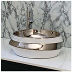 Toyo 267 White & Silver Wash Basin