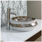 Toyo 267 White & Silver Wash Basin