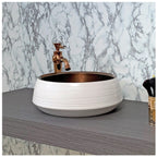 Toyo 293 White & Bronze Wash Basin