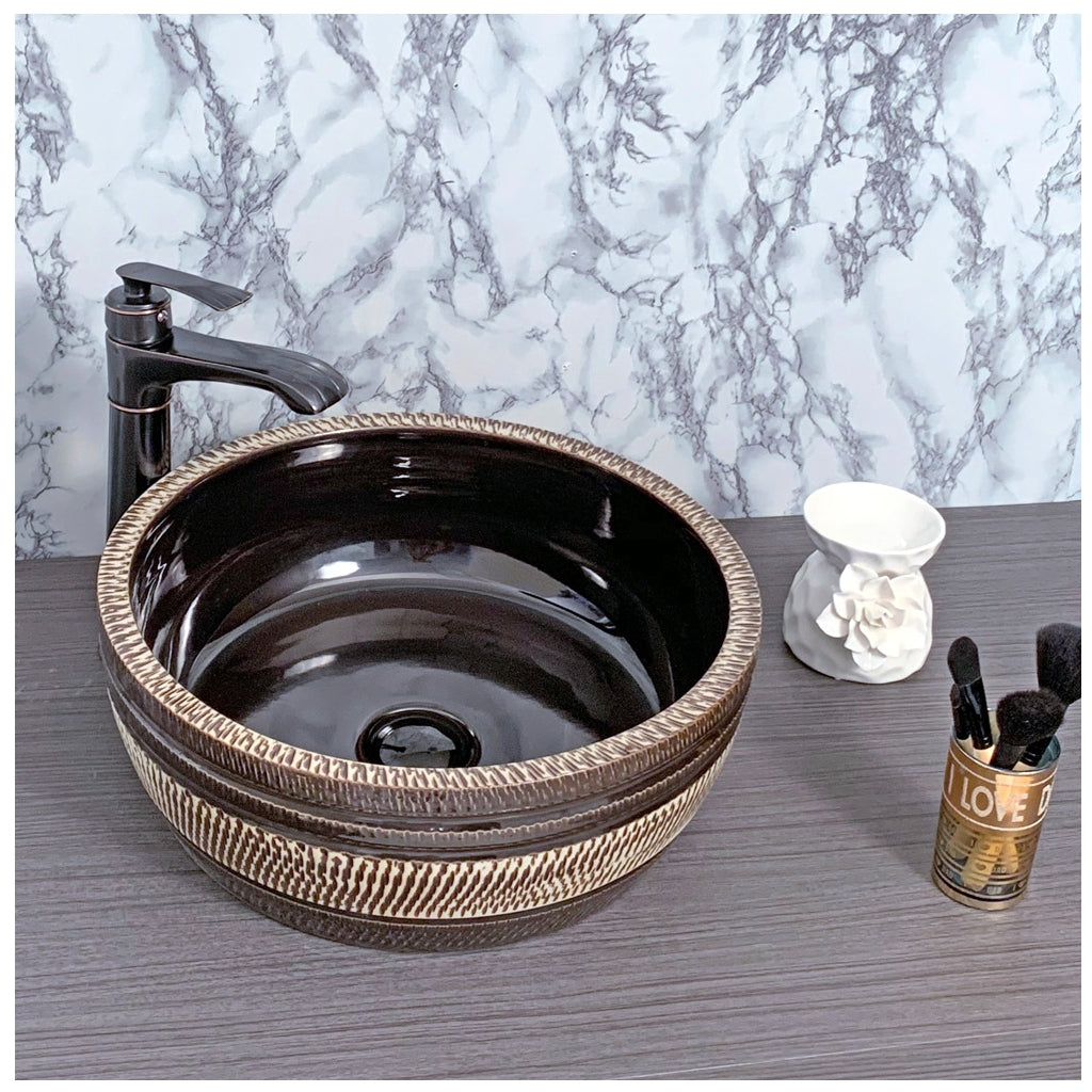 Toyo 314 Antique ( White & Black) Wash Basin