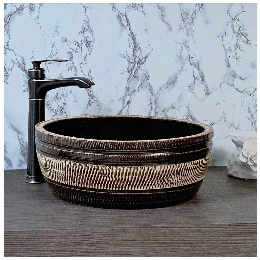 Toyo 314 Antique ( White & Black) Wash Basin
