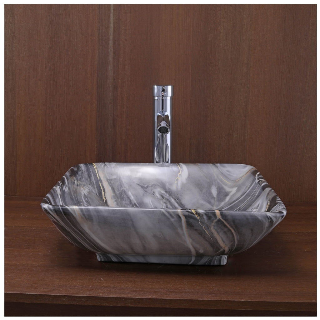 Toyo 347 Black & Grey Marble Wash Basin