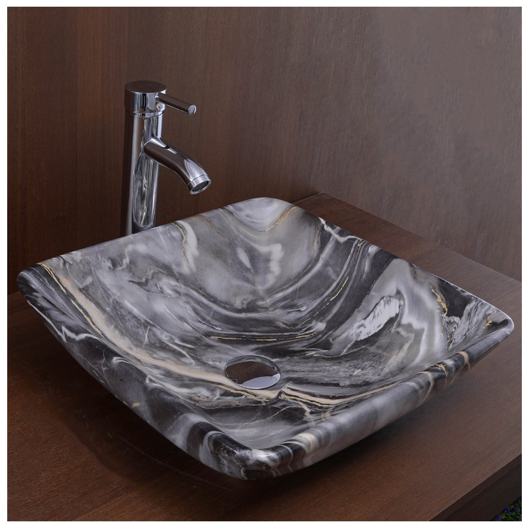 Toyo 347 Black & Grey Marble Wash Basin