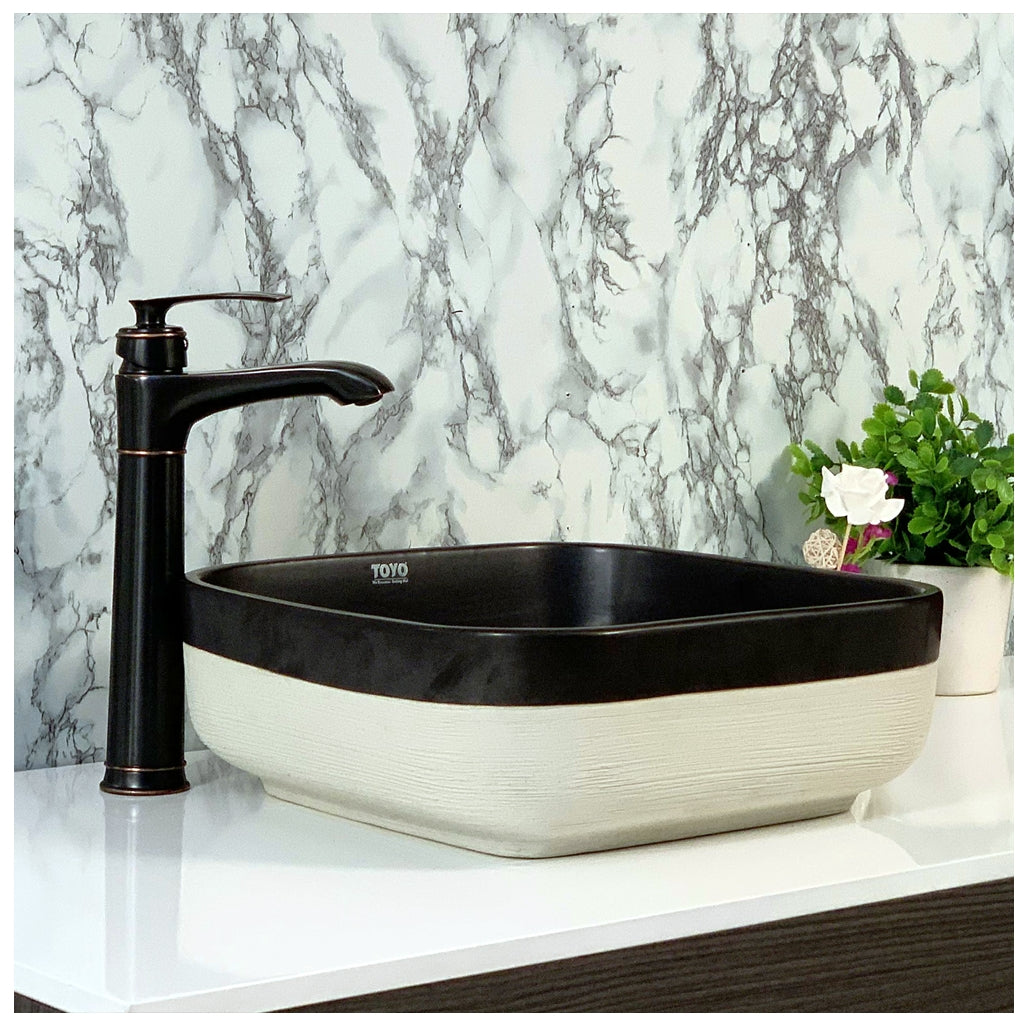 Toyo 351 Black & White (Antique) Wash Basin