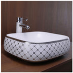 Toyo 363 White & Silver Wash Basin