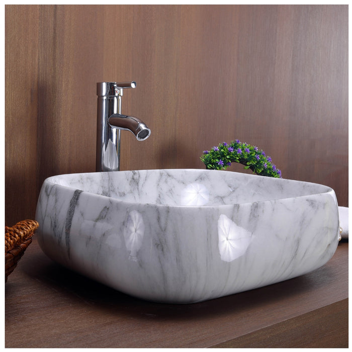 Toyo 364 White Marble Glossy Wash Basin