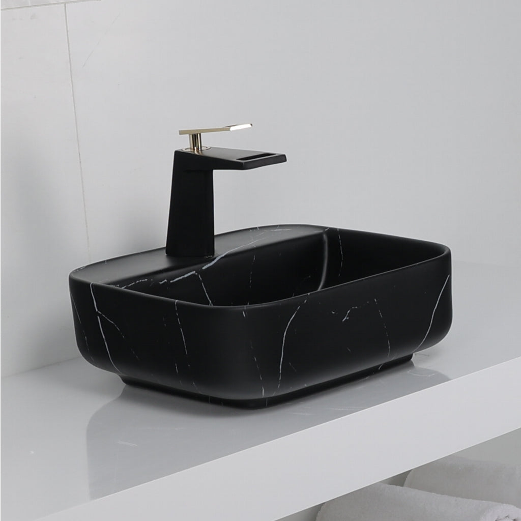 Toyo 375 Black Marble Matt Wash Basin