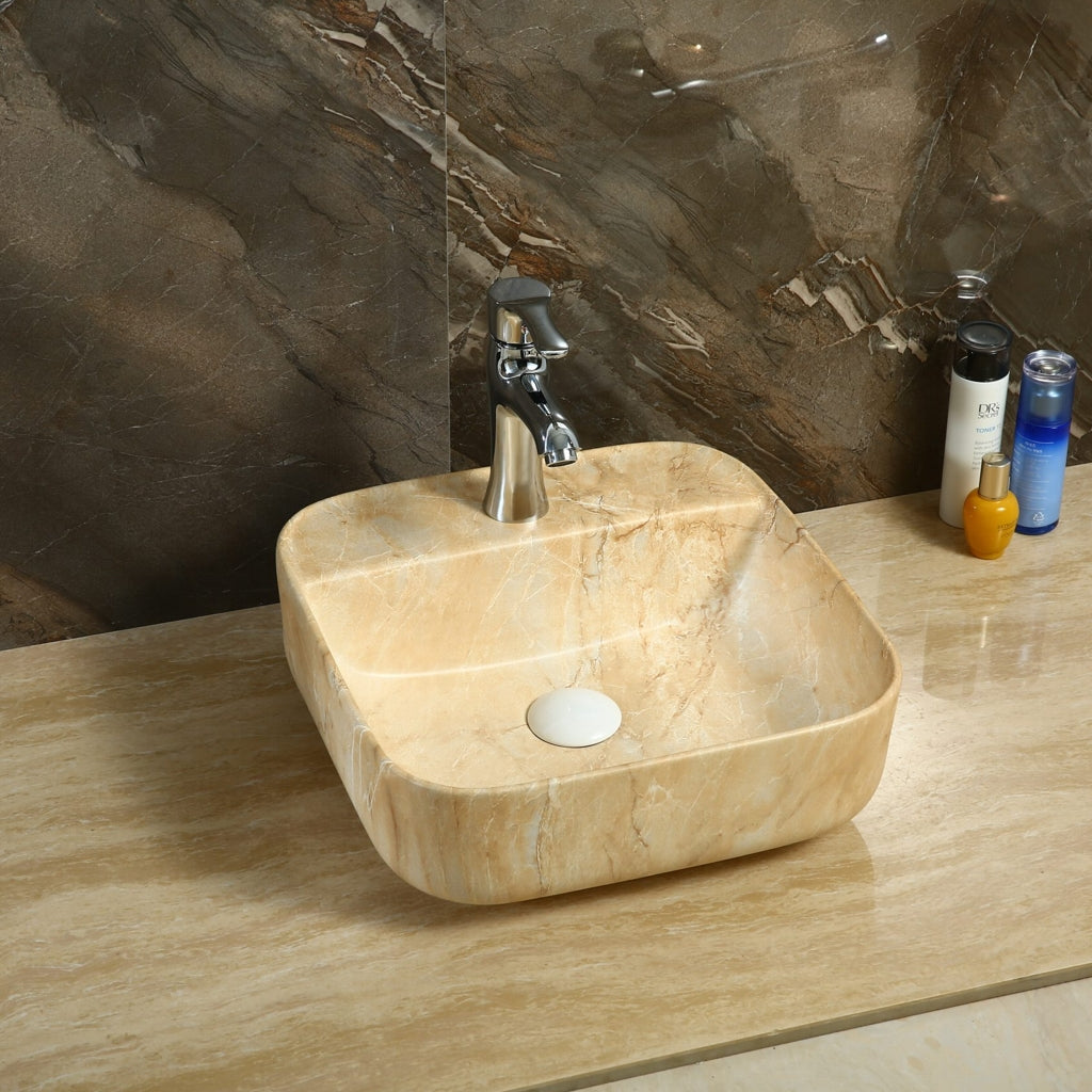 Toyo 378 Yellow Marble Matt Wash Basin
