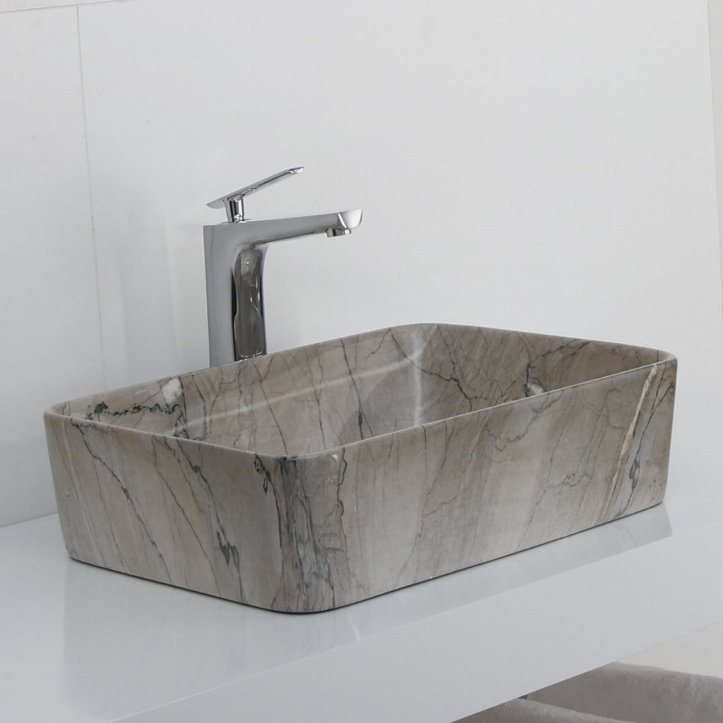 Toyo 396 Light Grey Marble Glossy Wash Basin