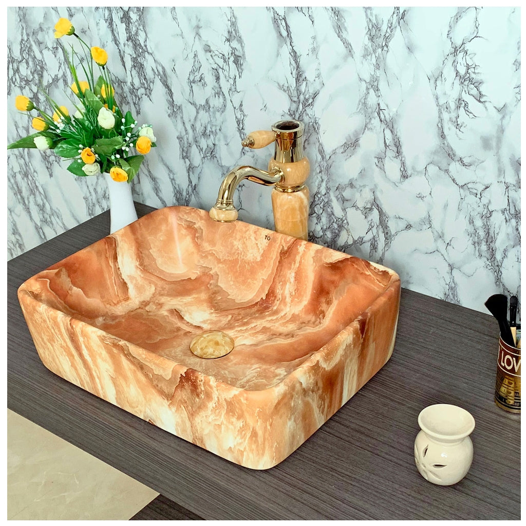 Toyo 398 Pink Marble Matt Wash Basin