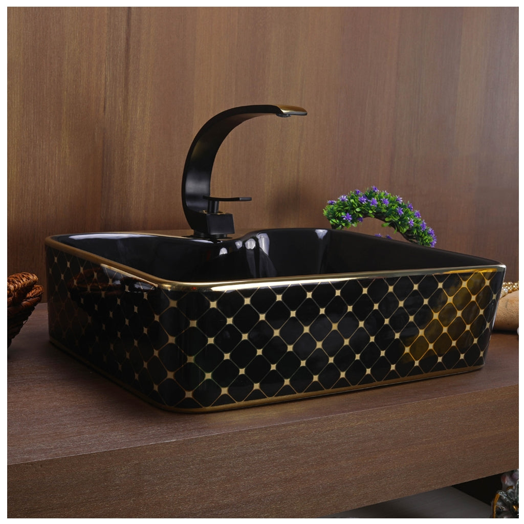 Toyo 414 Black & Golden Wash Basin