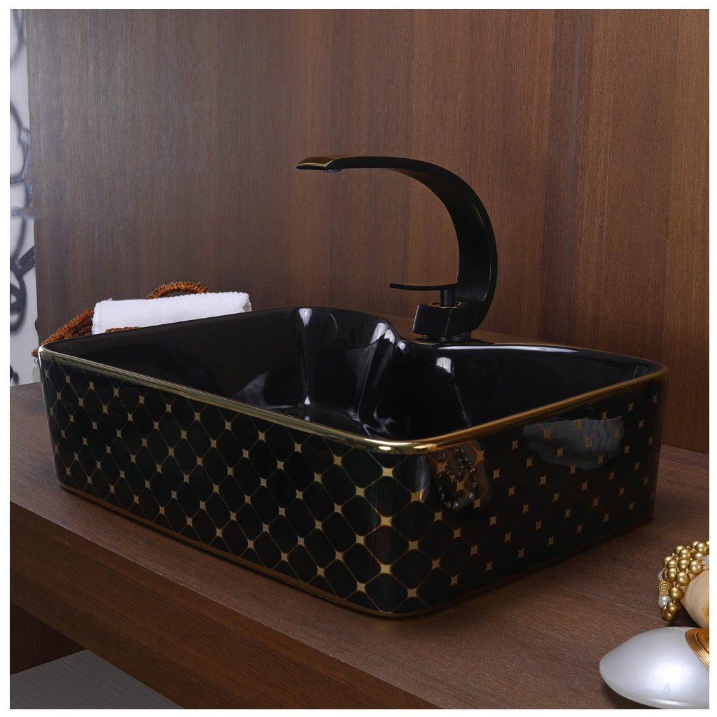 Toyo 414 Black & Golden Wash Basin