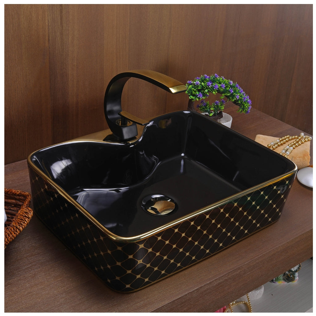 Toyo 414 Black & Golden Wash Basin