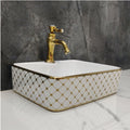 Toyo 425 White & Golden Wash Basin