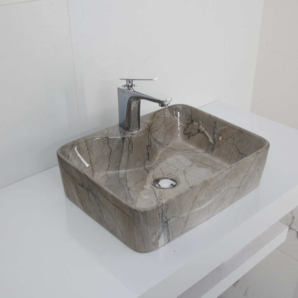 Toyo 425 Light Grey Marble Glossy Wash Basin