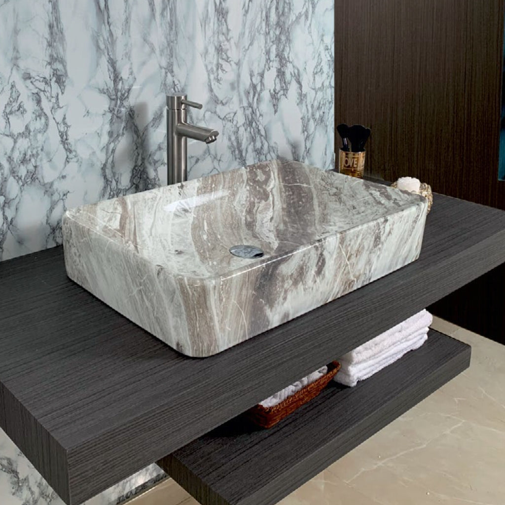 Toyo 441 White Marble Glossy Wash Basin