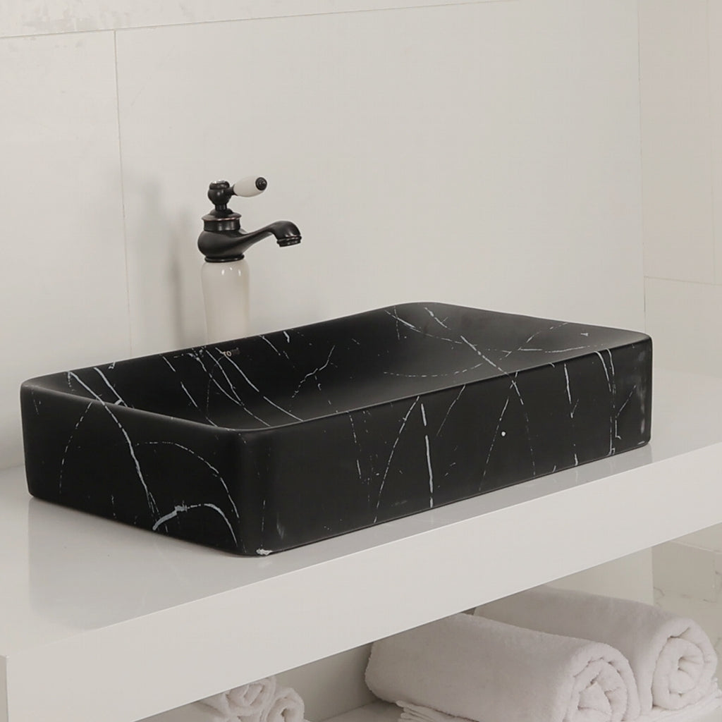 Toyo 444 Black Marble Matt Wash Basin