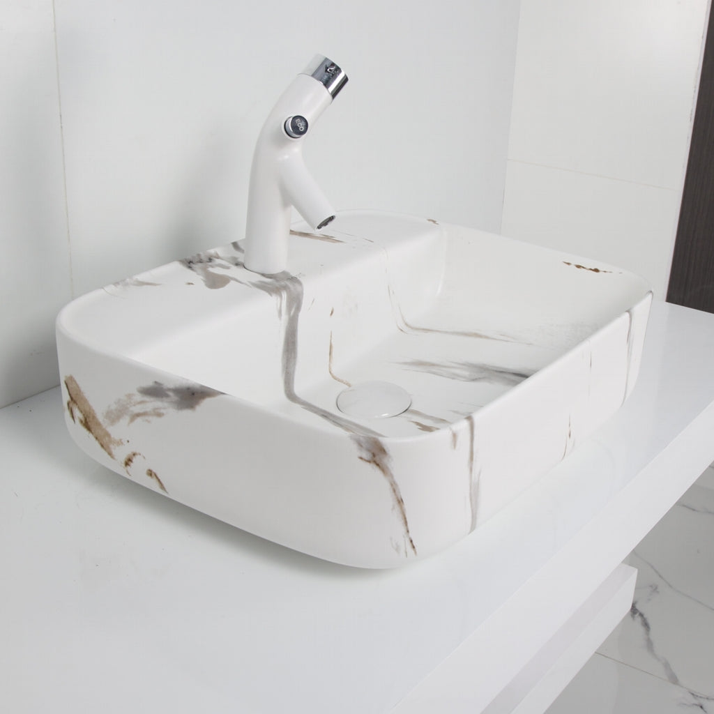 Toyo 451 White Marble Matt Wash Basin