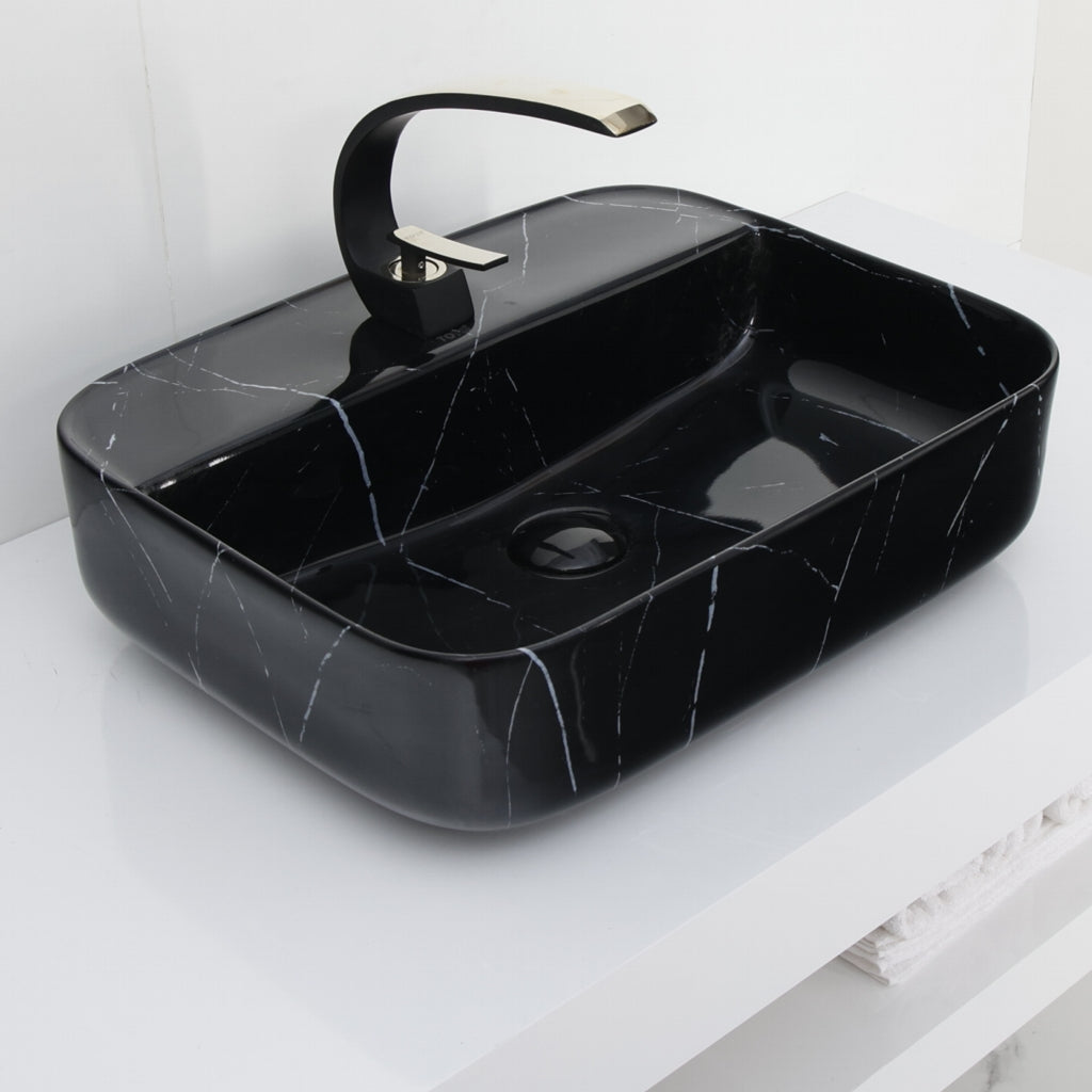 Toyo 453 Black Marble Matt Wash Basin