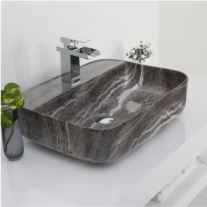 Toyo 455 Dark Grey Marble Glossy Wash Basin